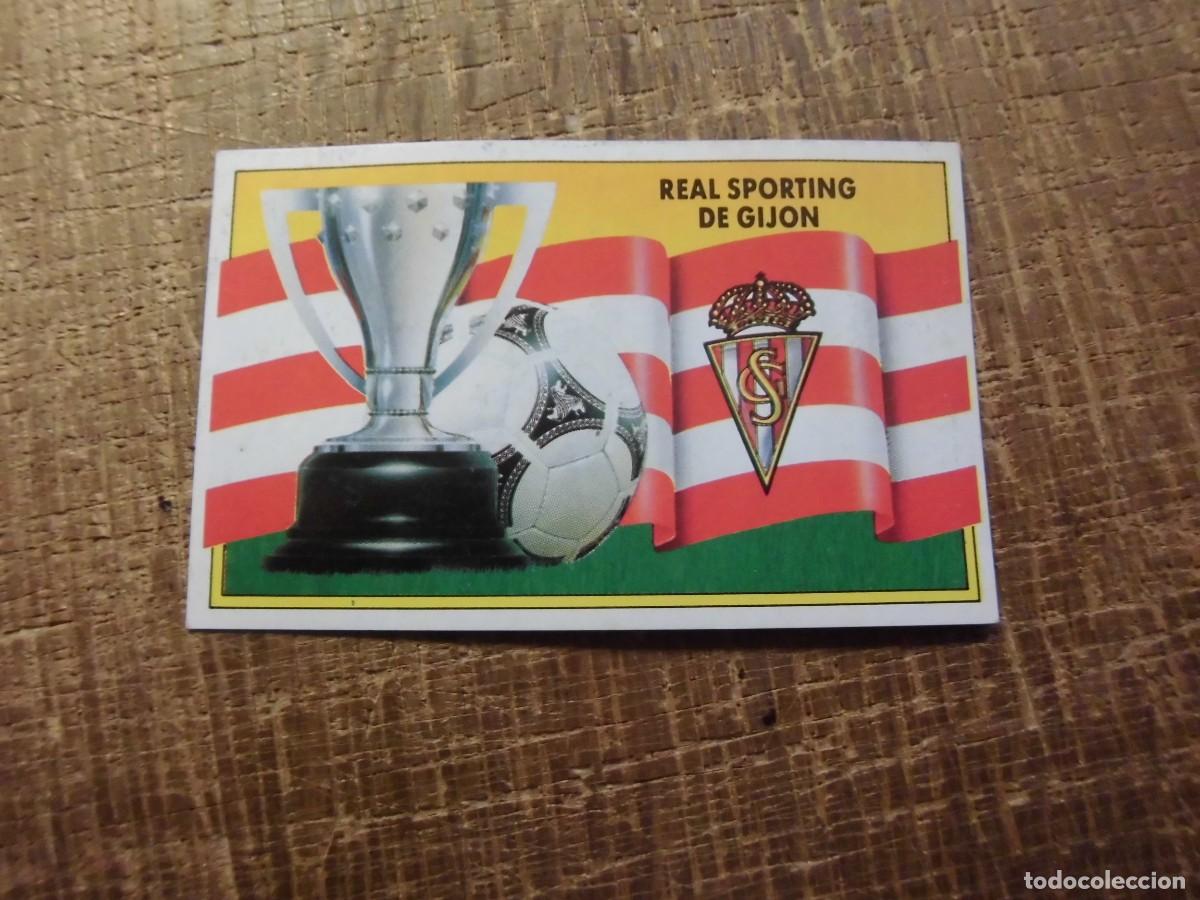 Figurine di Calcio: ESCUDO SPORTING DE GIJ&Oacute;N LIGA 90-91 EDICIONES ESTE CROMO RECUPERADO