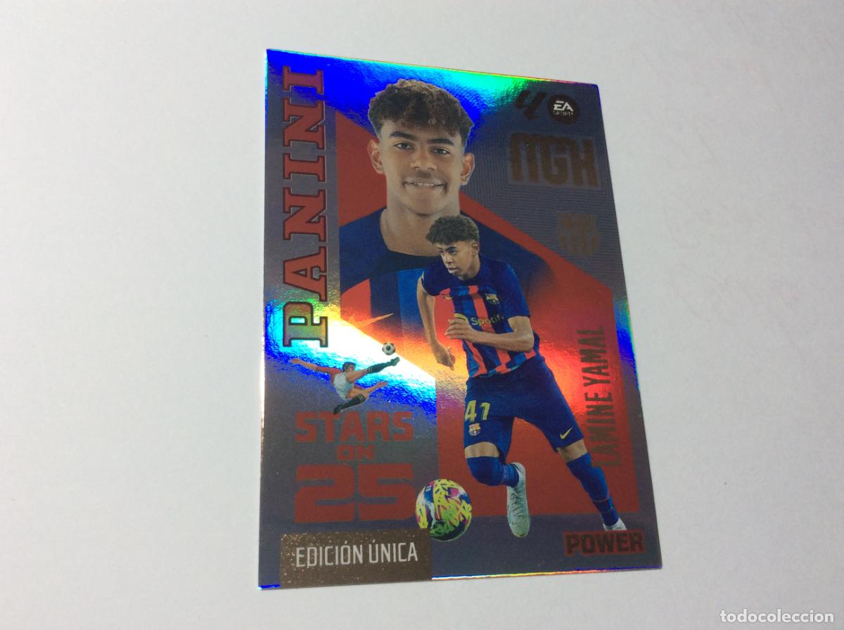 Cromos de f&uacute;tbol: 449 LAMINE YAMAL FC BARCELONA STARS ON 25 2026 2027 26 27 MGK Panini