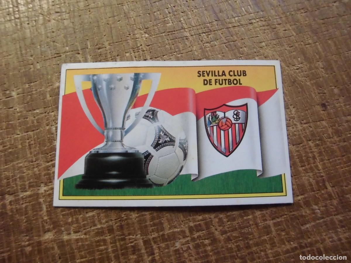 Cromos de f&uacute;tbol: ESCUDO SEVILLA C.F. LIGA 90-91 EDICIONES ESTE CROMO RECUPERADO