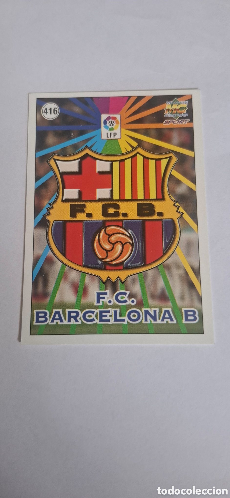 Cromos de f&uacute;tbol: Barcelona B -N&ordm; 416 Escudo-Plantilla-Puyol Rookie - Mundicromo Las Fichas de la Liga 1998-1999-98-99