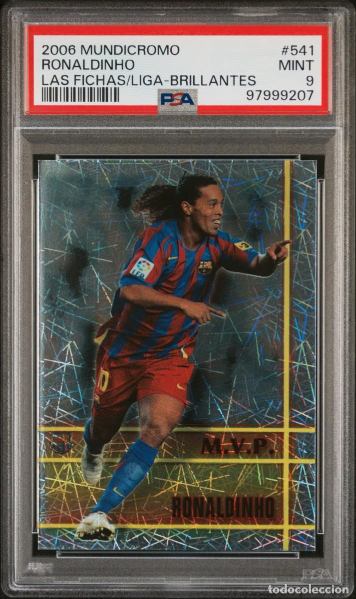 Cromos de Futebol: Ronaldinho #541 FC Barcelona Mundicromo Fichas Liga Brillantes 2006 PSA 9