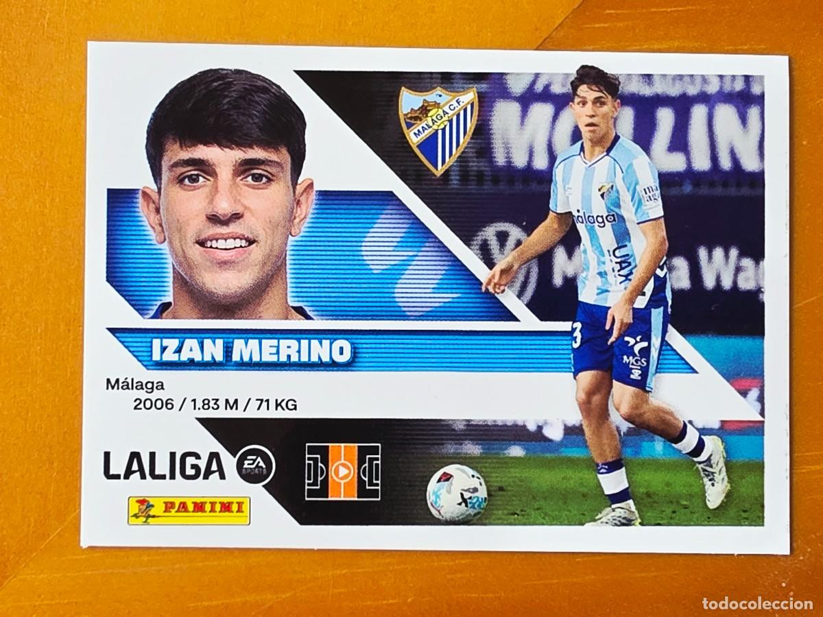 Cromos de f&uacute;tbol: 11 Izan Merino, M&aacute;laga CF, Panini Ediciones Liga Este 2026 2027 26 27 sin pegar