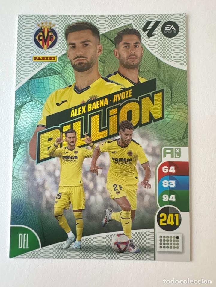 Cromos de f&uacute;tbol: &Aacute;lex Baena/Ayoze P&eacute;rez Villarreal Billion Edici&oacute;n Limitada Adrenalyn 2024-25