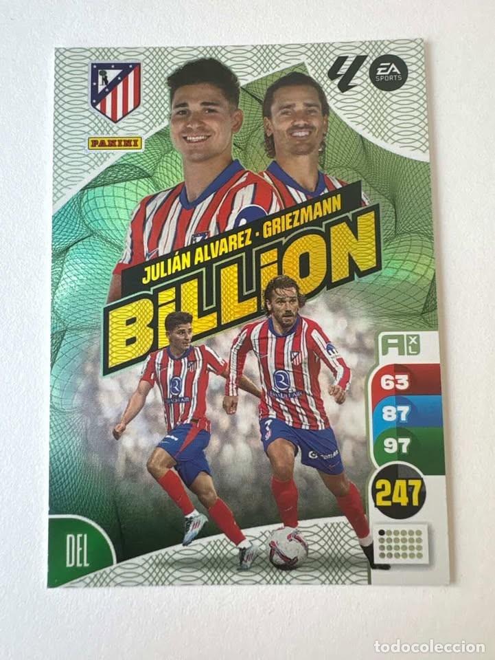 Cromos de f&uacute;tbol: Juli&aacute;n &Aacute;lvarez/Griezmann Atl&eacute;tico de Madrid Billion Edici&oacute;n Limitada Adrenalyn 2024-25