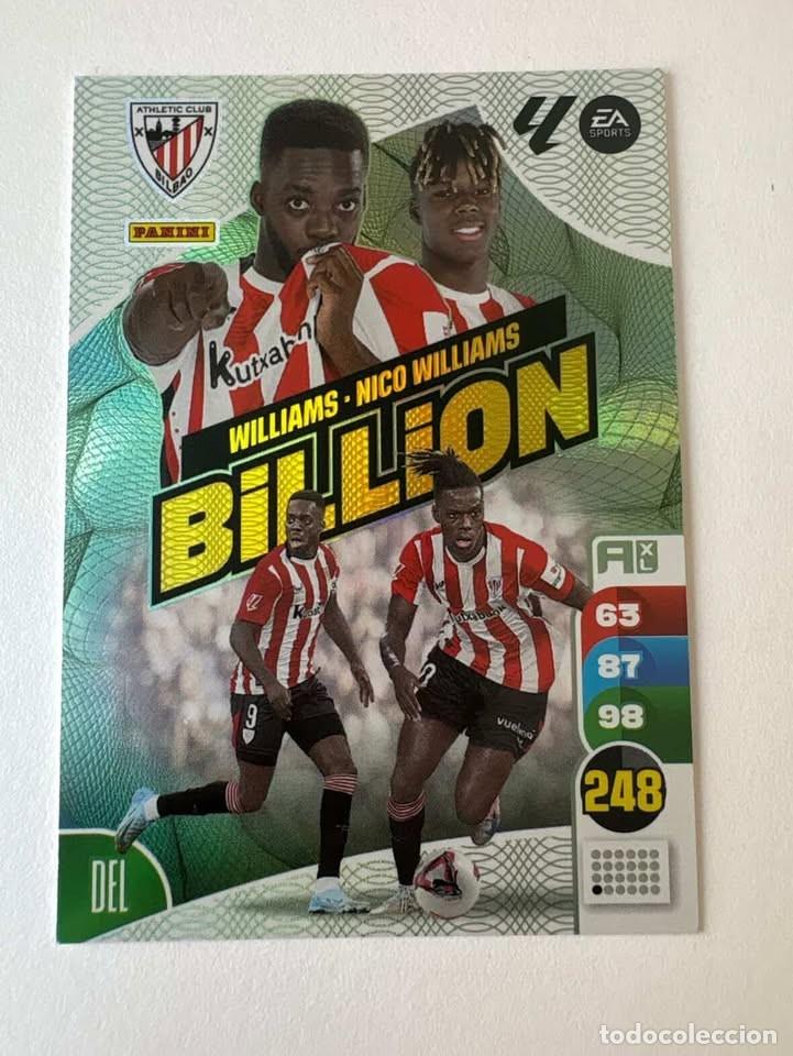 Cromos de f&uacute;tbol: I&ntilde;aki Williams/NIco Williams Athletic Club de Bilbao Billion Edici&oacute;n Limitada Adrenalyn 2024-25