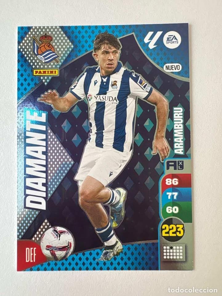 Cromos de f&uacute;tbol: Aramburu Real Soiecad Diamante Edici&oacute;n Limitada Adrenalyn 2024-25