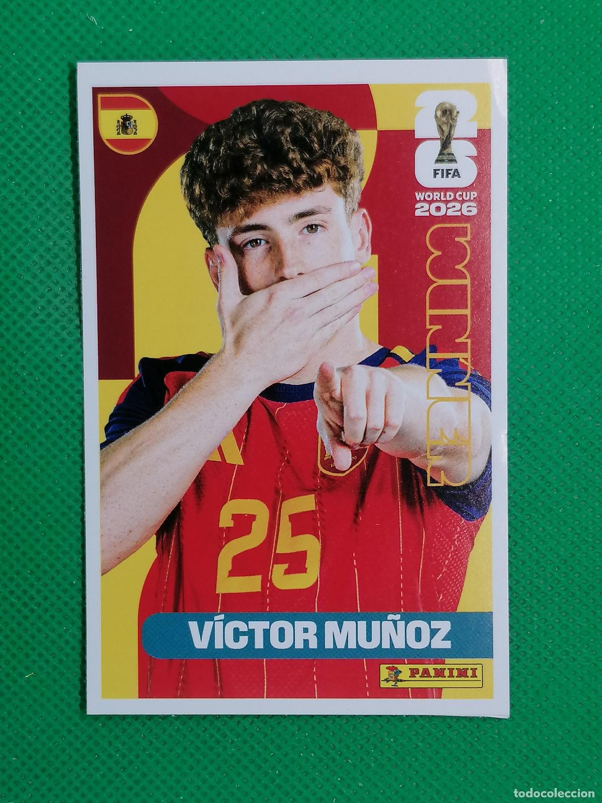 Cromos de f&uacute;tbol: 26 VICTOR MU&Ntilde;OZ ESPA&Ntilde;A WINNER POSTER ⚽ PANINI FIFA MUNDIAL WORLD CUP 26 2026 STICKER ⚽