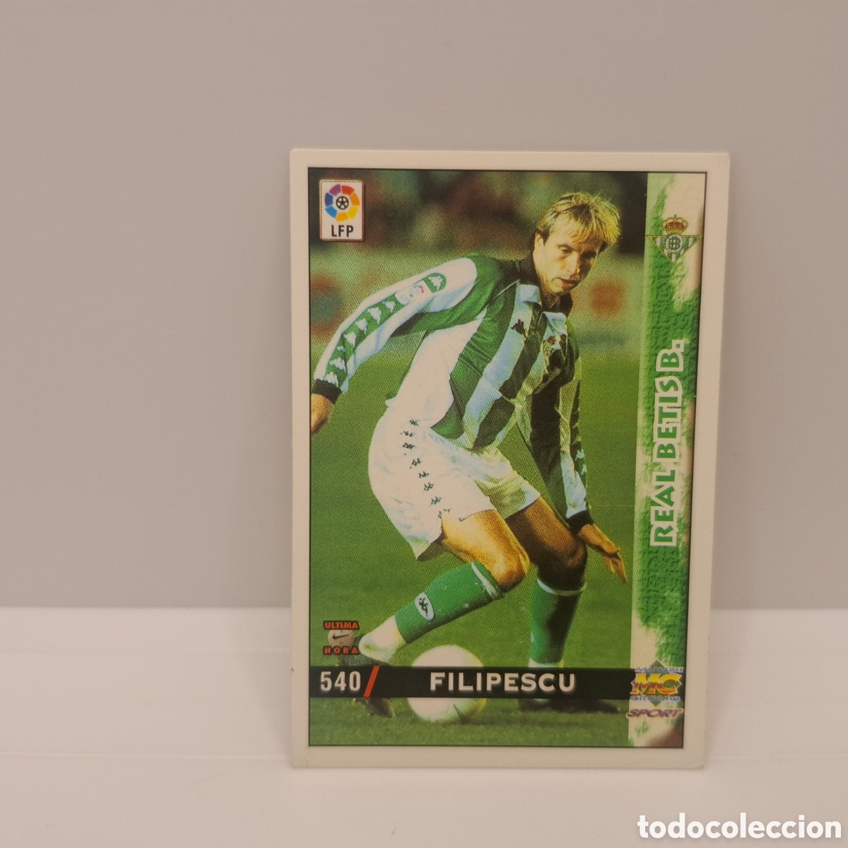 Cromos de f&uacute;tbol: Real Betis -N&ordm; 540 Filipescu -&Uacute;ltima Hora -Mundicromo Las Fichas de la Liga 1998-1999-98-99