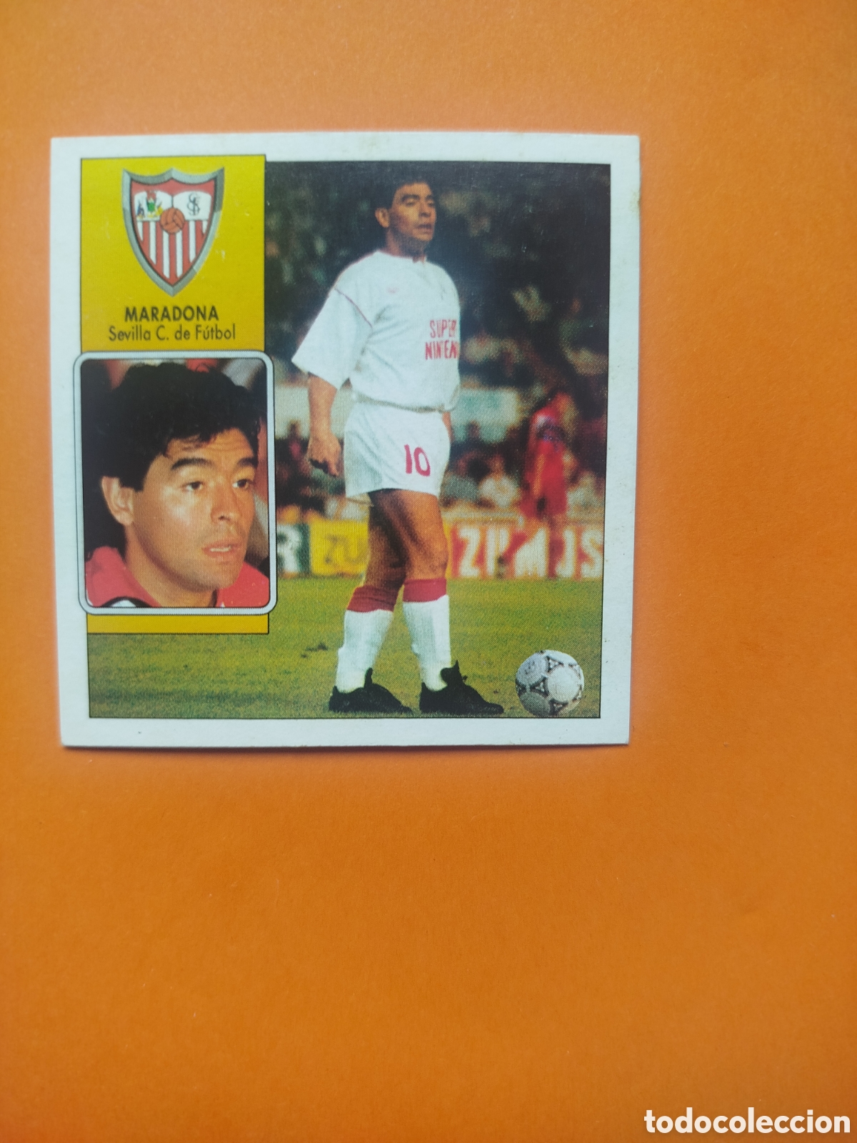 Cromos de f&uacute;tbol: MARADONA COLOCA SEVILLA LIGA ESTE 92-93 DESPEGADO