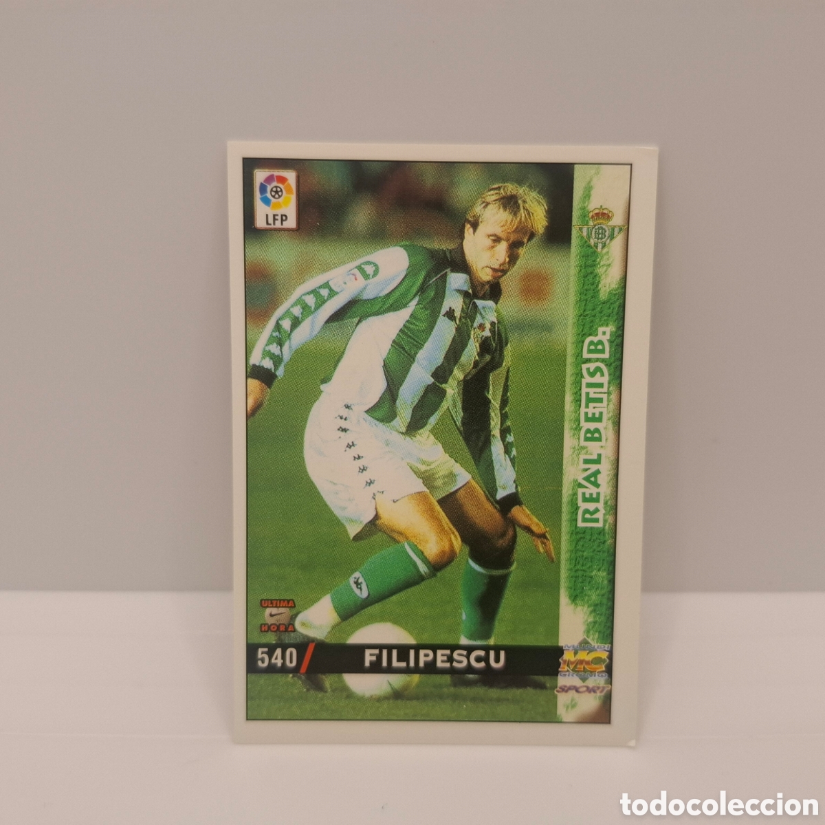Cromos de f&uacute;tbol: Real Betis -N&ordm; 540 Filipescu -&Uacute;ltima Hora -Mundicromo Las Fichas de la Liga 1998-1999-98-99