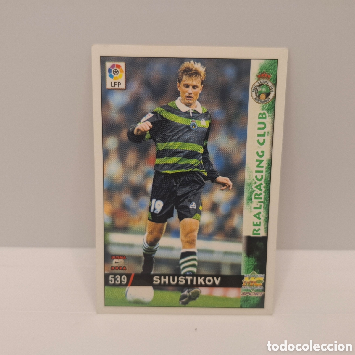 Figurine di Calcio: Racing de Santander -N&ordm; 539 Shustikov -&Uacute;ltima Hora -Mundicromo Las Fichas de la Liga 1998-1999-98-99