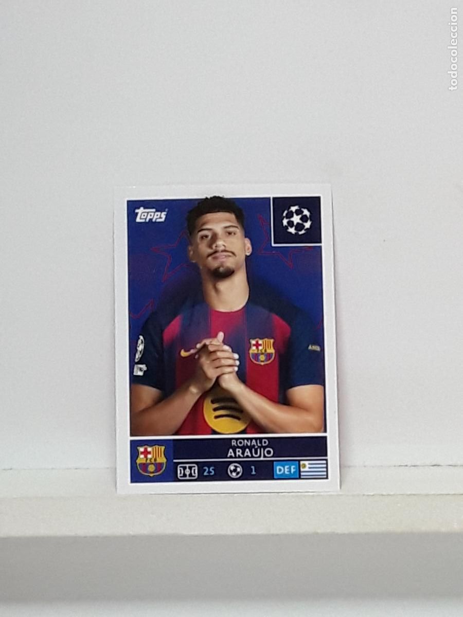 Figurine di Calcio: CHAMPIONS STICKER 2025 2026 25 26 ALBUM TOPPS LEAGUE N 185 BARCELONA RONALD ARAUJO