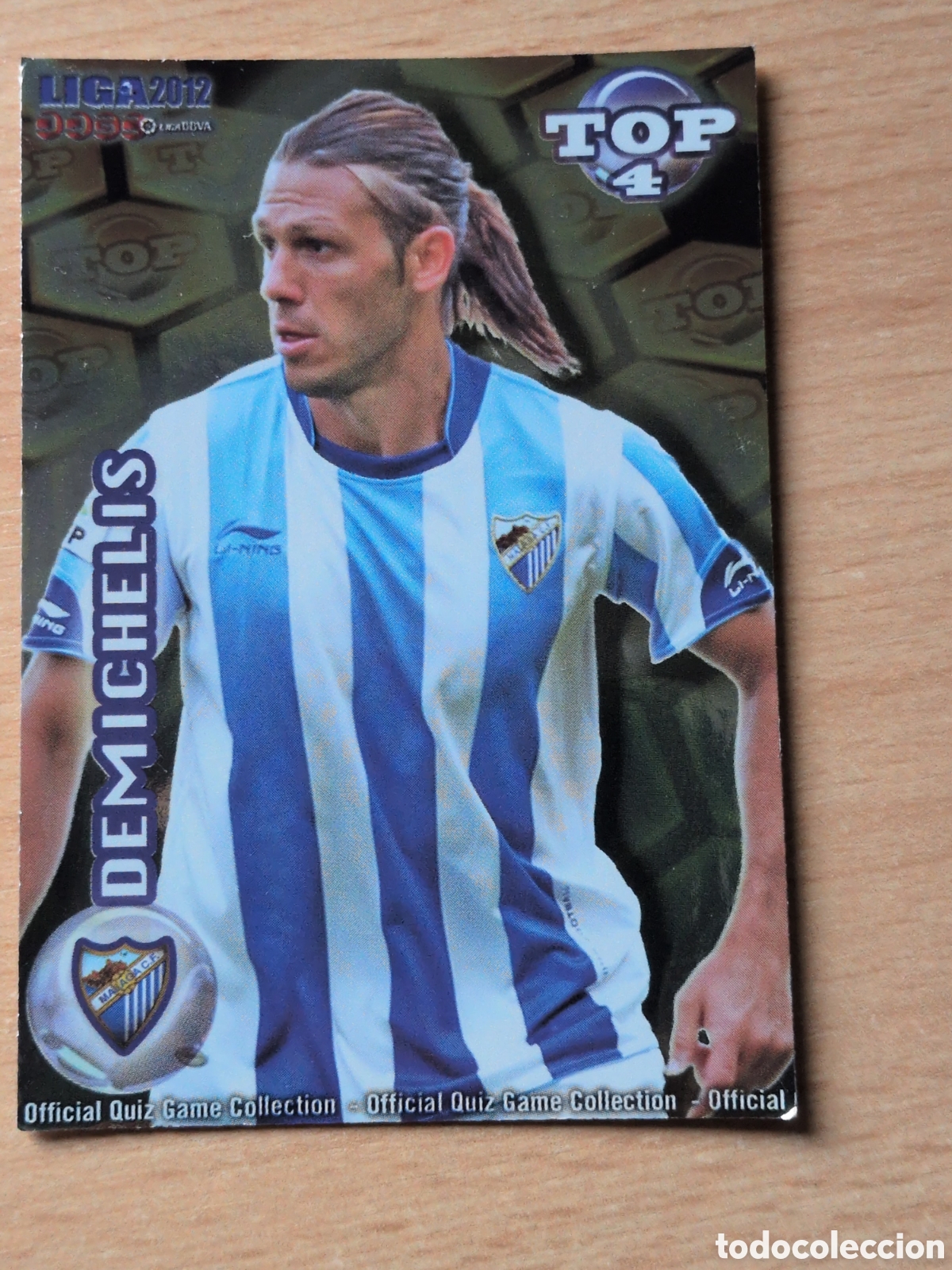 Cromos de f&uacute;tbol: Demichelis M&aacute;laga top 4 amarillo Mundicromo 2012
