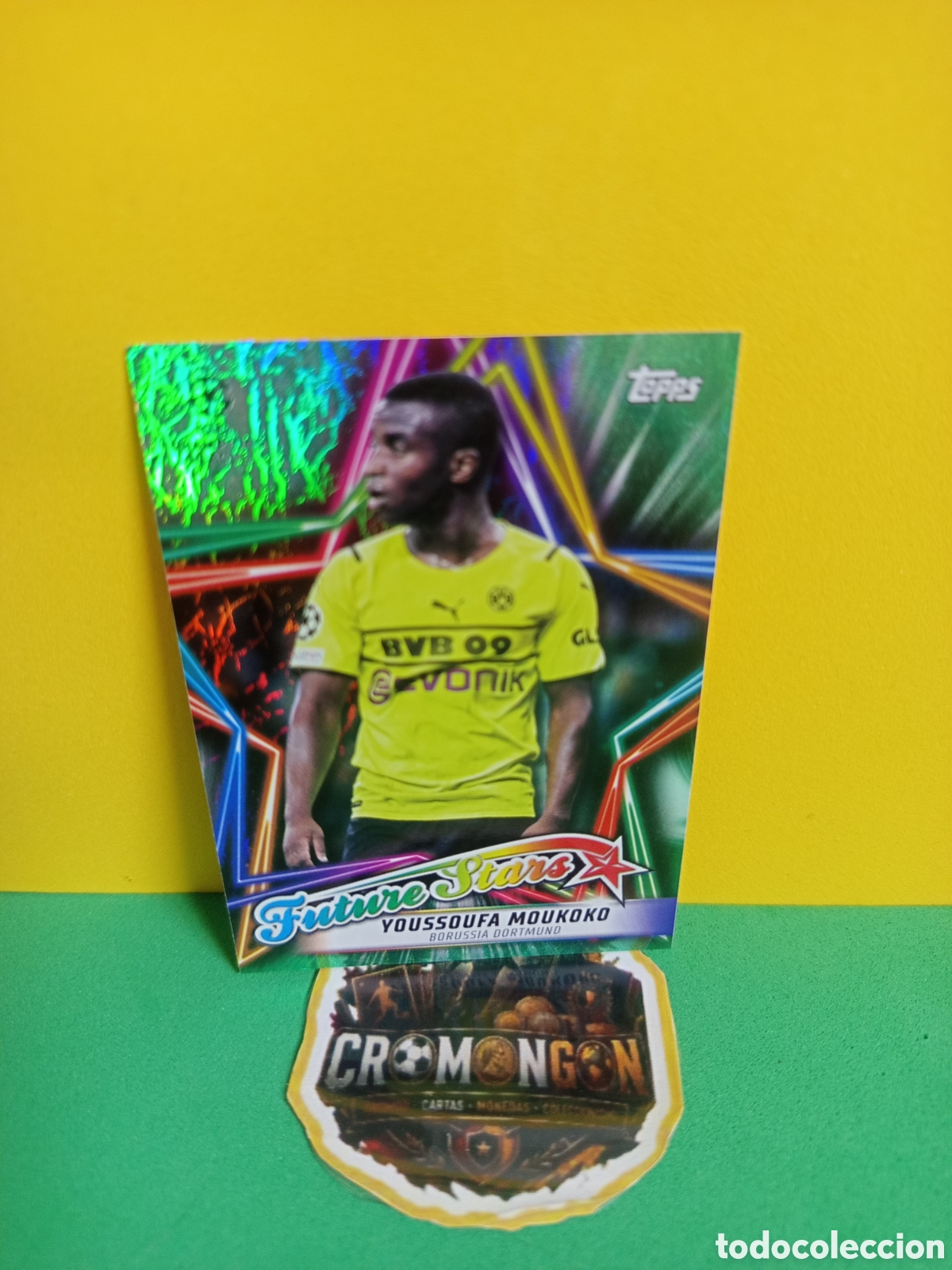 Figurine di Calcio: ❇️ CROMO ⚽ MOUKOKO FUTURE STARS PARALELO JADE TOPPS FLAGSHIP 2021 2022 21 22 - BORUSSIA DORTMUND ❇️