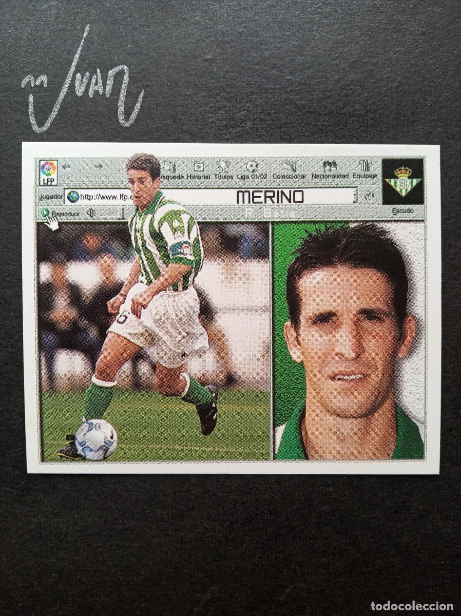 Cromos de f&uacute;tbol: MERINO REAL BETIS CAPITAN ⚽ COLECCIONES ESTE &reg; 2001 2002 LIGA FUTBOL 01 02 SIN PEGAR NUNCA PEGADO