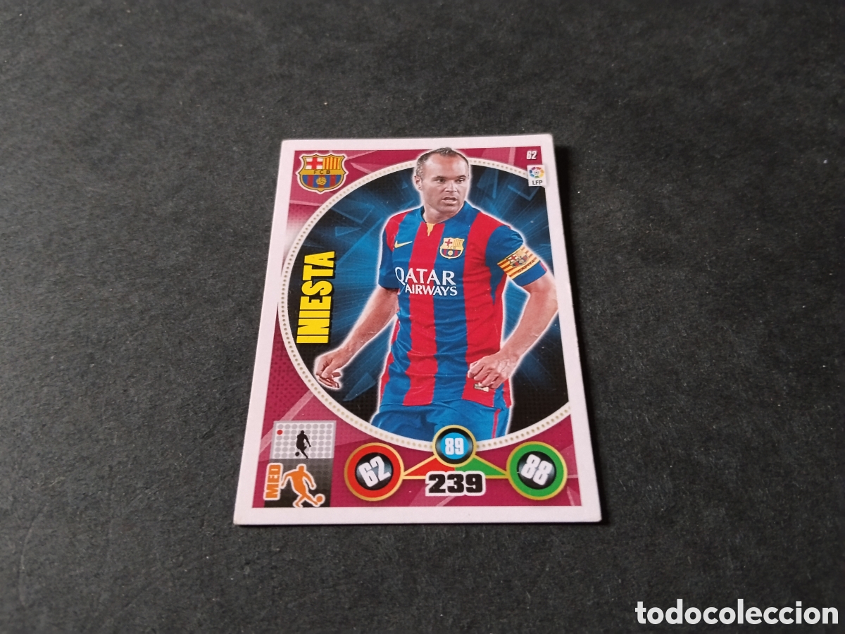 Cromos de f&uacute;tbol: Cromo futbol Iniesta, Barcelona