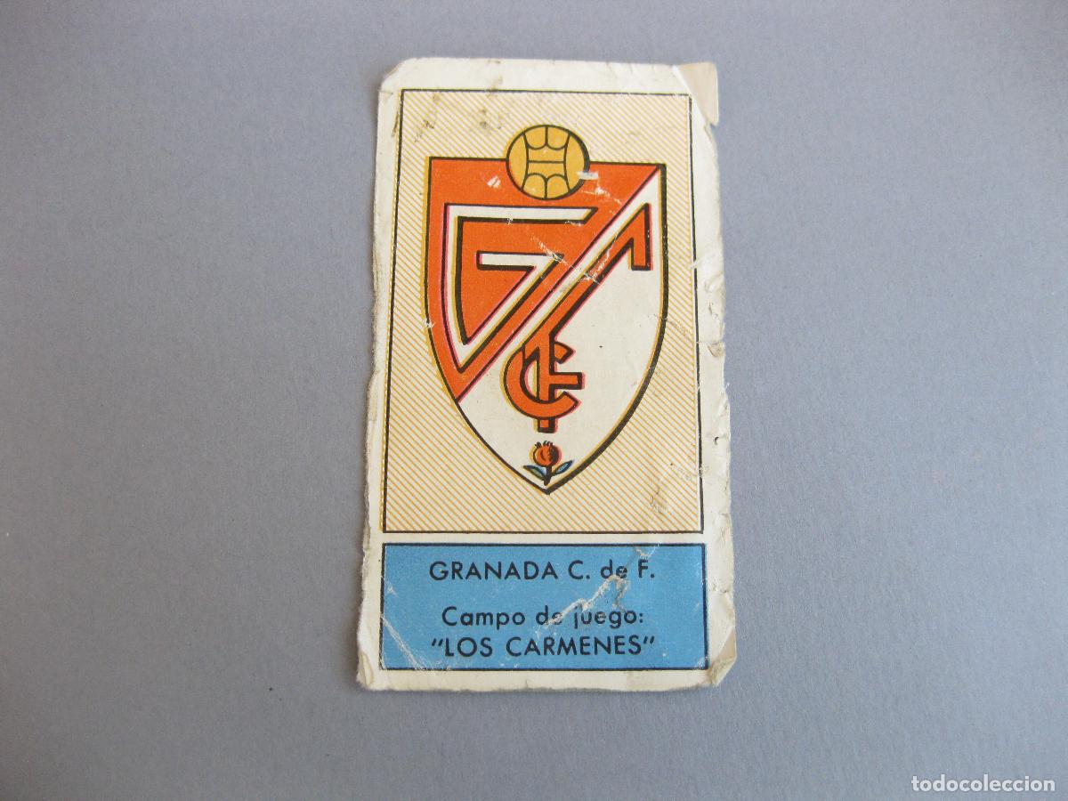 Figurine di Calcio: CROMO CON EL ESCUDO DEL GRANADA CLUB DE FUTBOL. ALBUM DE CROMOS. EDITORIAL FERCA 1959