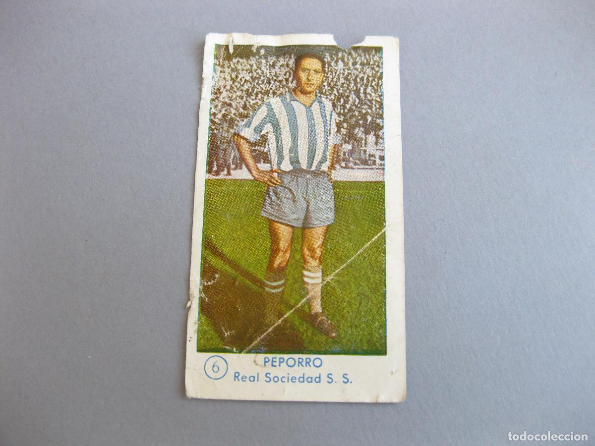 Cromos de f&uacute;tbol: CROMO DE PEPORRO N&ordm; 6. REAL SOCIEDAD DE SAN SEBASTIAN. ALBUM DE CROMOS EDITORIAL FERCA 1959