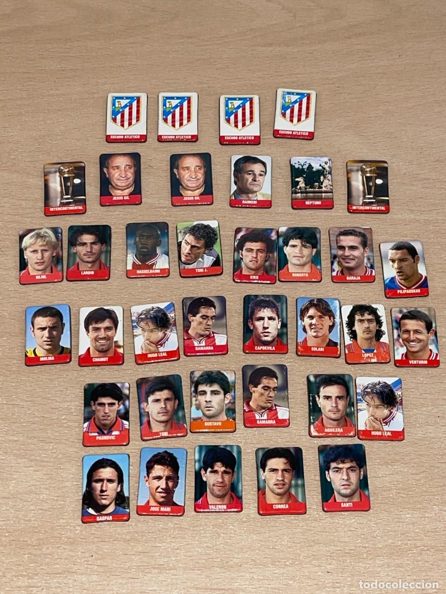 Cromos de f&uacute;tbol: ATLETICO MADRID Marca Lote 37 Imanes Liga 1999-00 Rainieri Gil Kiko L&oacute;pez Valer&oacute;n Hasselbaink atleti