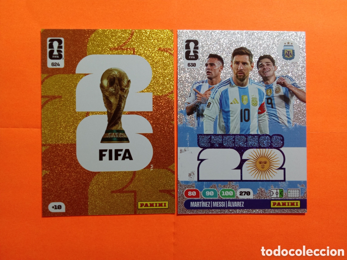 Cromos de Futebol: LOTE ETERNOS 22 630 DELANTEROS ARGENTINA Y 624 EMBLEMA COPA FIFA WORLD CUP 26 MUNDIAL 2026