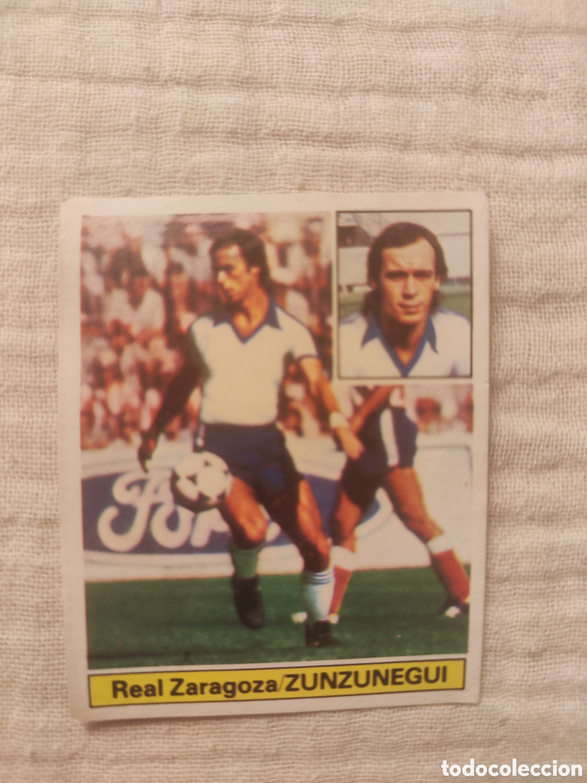 Cromos de f&uacute;tbol: Este 81 82 sin pegar &uacute;ltimos fichajes 3 Real Zaragoza Zunzunegui versi&oacute;n pintada con p&uacute;blico
