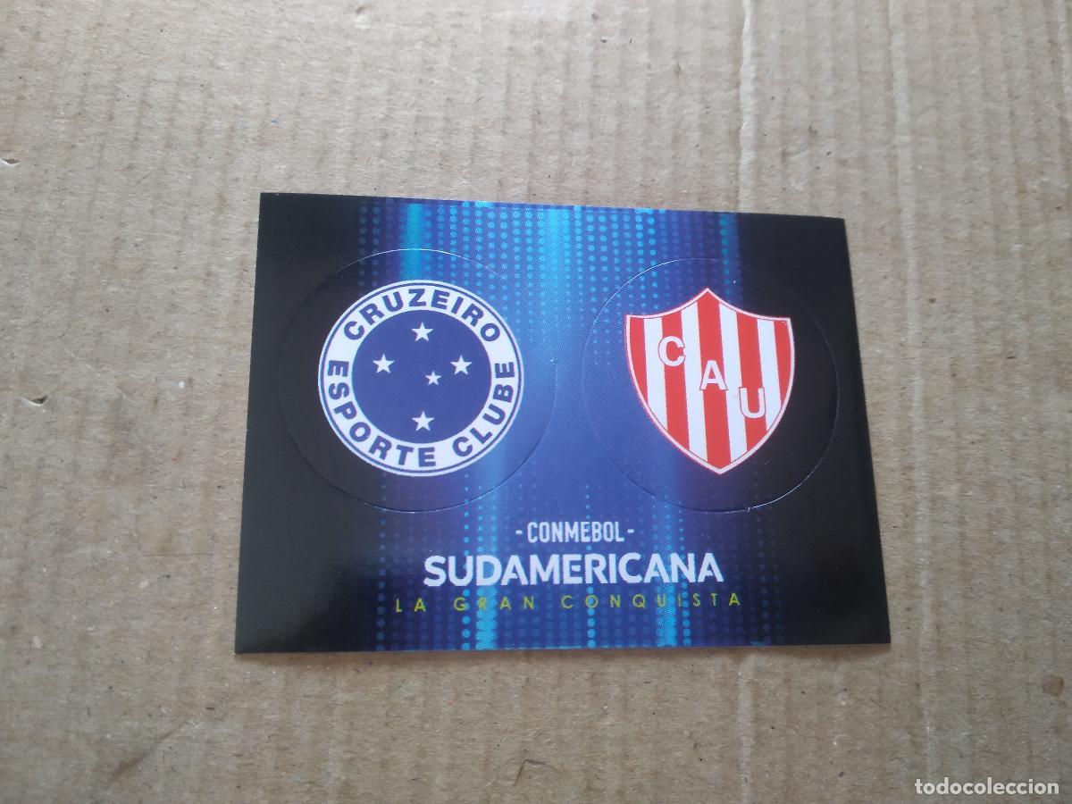 Cromos de f&uacute;tbol: T10- A T10-B ESCUDO CRUZEIRO UNION CROMO FUTBOL CONMEBOL SUDAMERICANA LA GRAN CONQUISTA