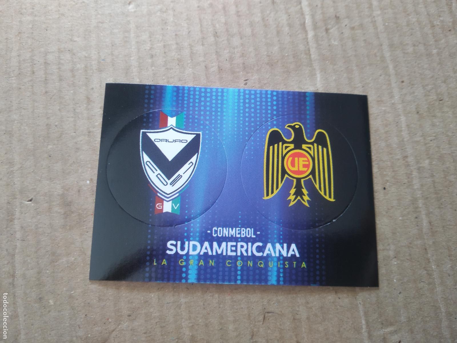Cromos de f&uacute;tbol: T12- A T12-B ESCUDO UNION ESPA&Ntilde;OLA CROMO FUTBOL CONMEBOL SUDAMERICANA LA GRAN CONQUISTA