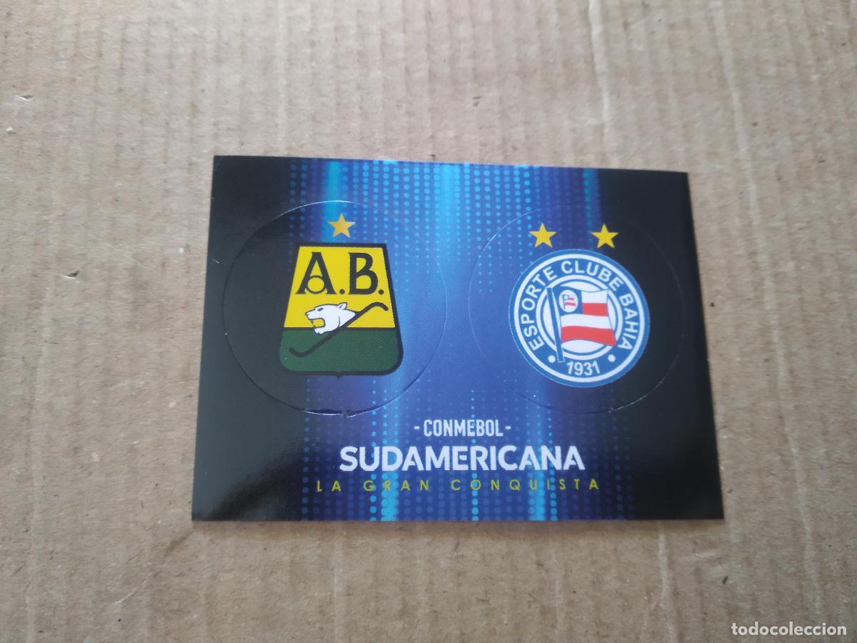 Cromos de f&uacute;tbol: T19- A T19-B ESCUDO BAHIA ATLETICO BUCARAMANGA CROMO FUTBOL CONMEBOL SUDAMERICANA LA GRAN CONQUISTA