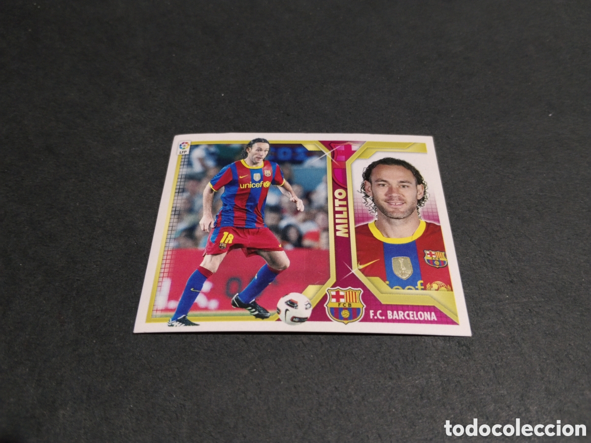 Cromos de f&uacute;tbol: Cromo futbol Milito, Barcelona