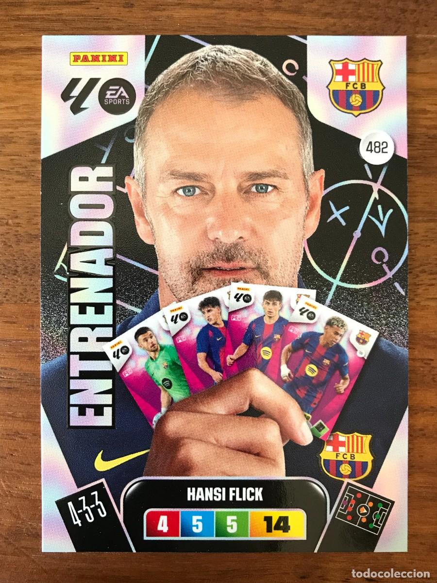Cromos de f&uacute;tbol: HANSI FLICK - FC BARCELONA BAR&Ccedil;A - ENTRENADOR 482 - PANINI ADRENALYN XL 2025 2026 25 26