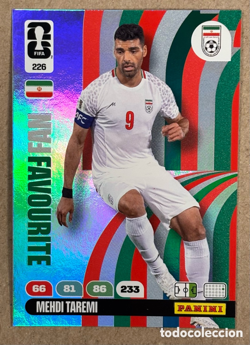 Cromos de f&uacute;tbol: MEHDI TAREMI (IR&Aacute;N). CARTA FAN FAVOURITE PANINI ADRENALYN XL FIFA WORLD CUP 2026. #226.