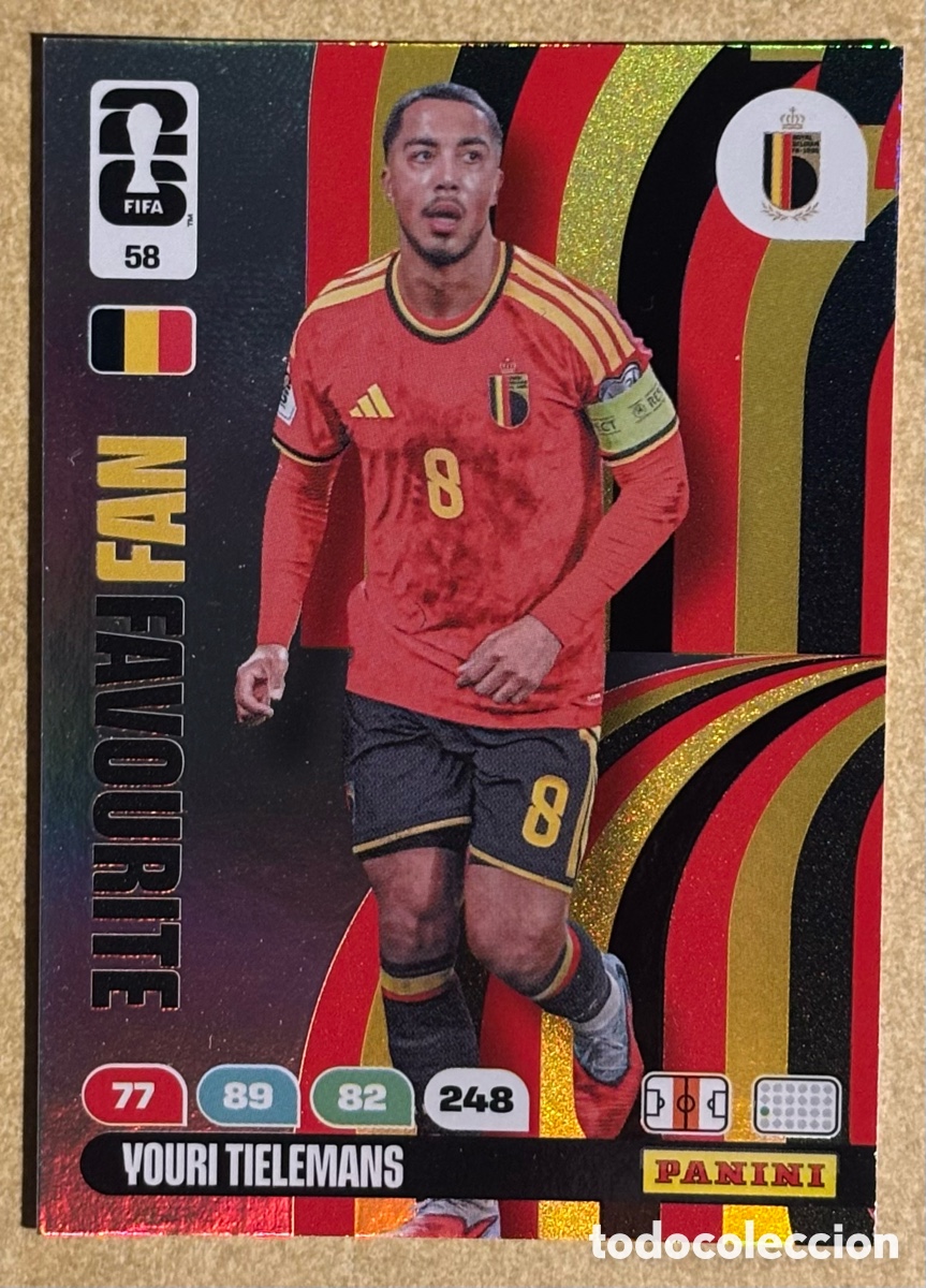 Cromos de f&uacute;tbol: YOURI TIELEMANS (B&Eacute;LGICA). CARTA FAN FAVOURITE PANINI ADRENALYN XL FIFA WORLD CUP 2026. #58
