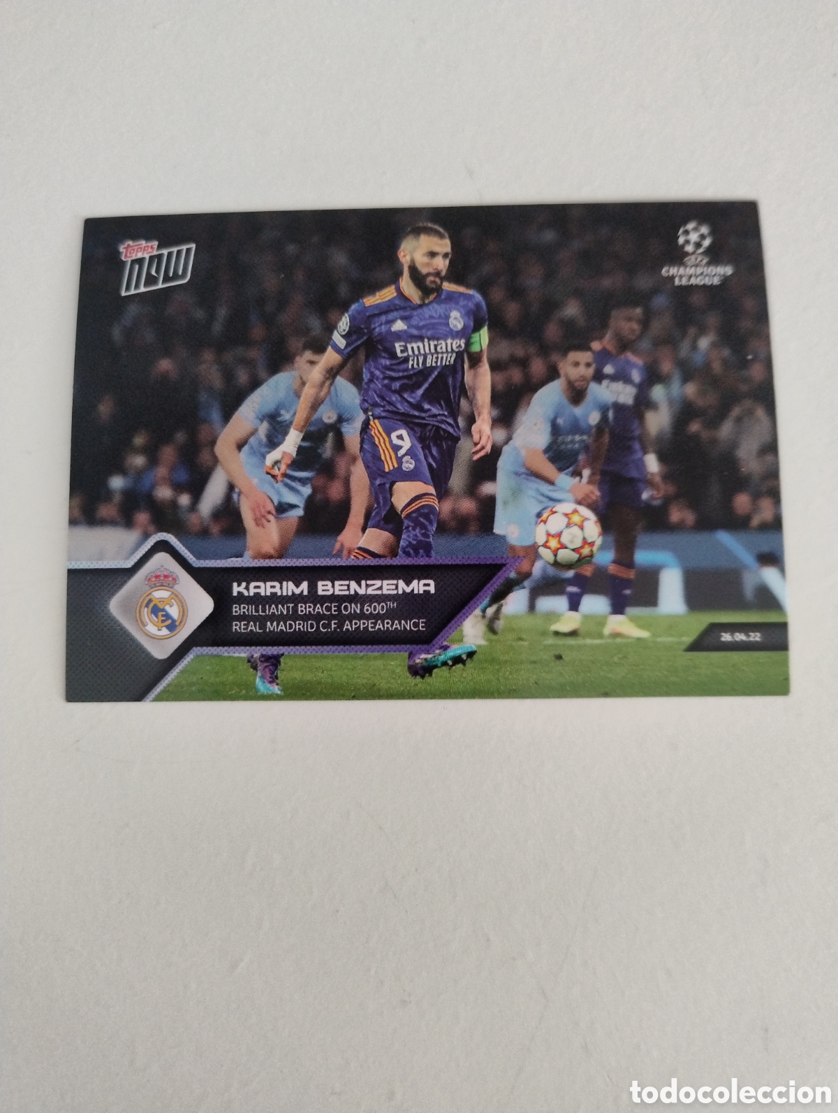 Cromos de Futebol: 145 - Benzema - Real Madrid - Topps Now 2022