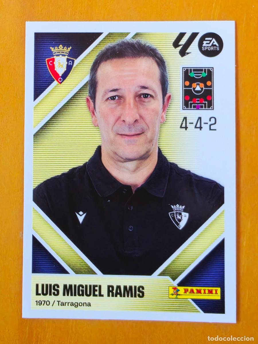 Cromos de f&uacute;tbol: 2 Entrenador Luis Miguel Ramis, CA Osasuna, Panini Ediciones Liga Este 2026 2027 26 27 sin pegar