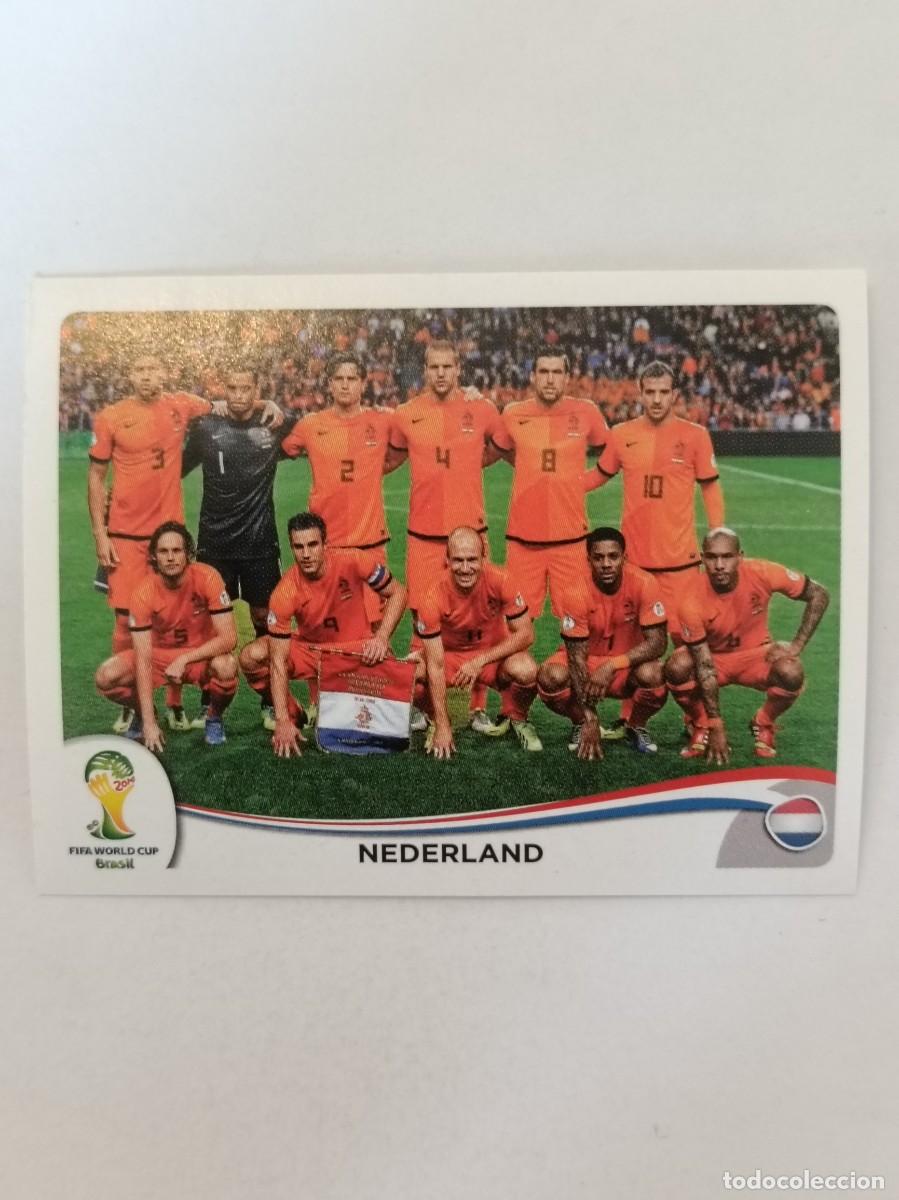 Football Stickers: #128 ALINEACION (PAISES BAJOS) MUNDIAL BRASIL 2014 PANINI