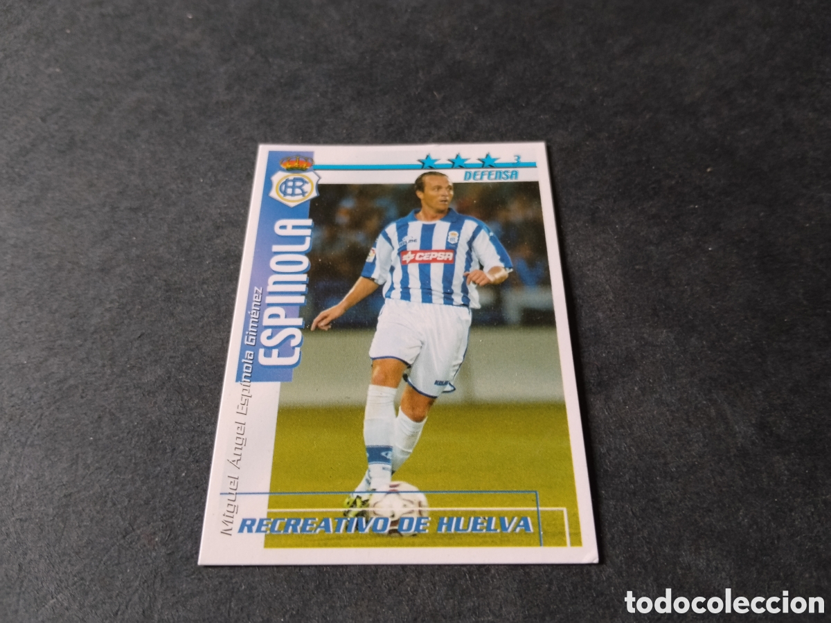 Cromos de f&uacute;tbol: Cromo futbol 2002-03 espinola,Recreativo de Huelva