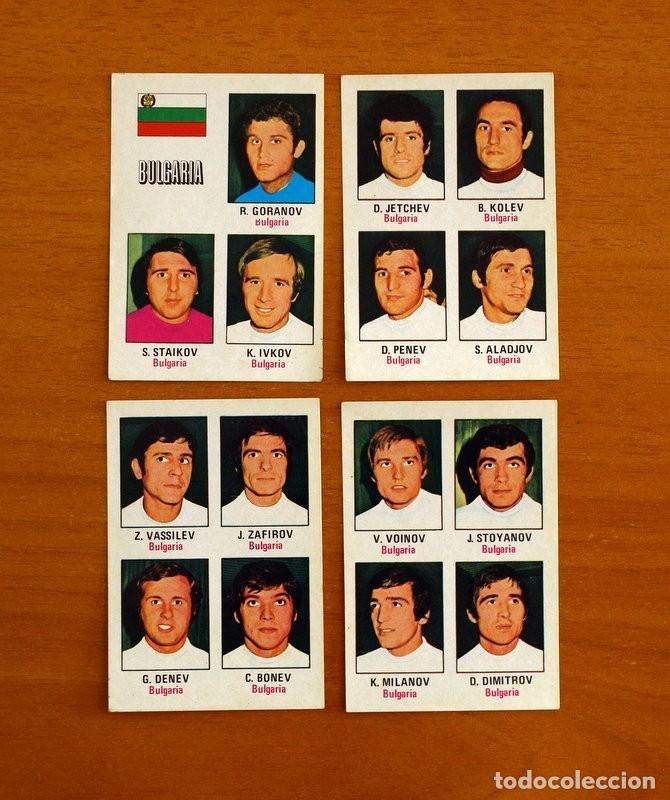 Cromos de f&uacute;tbol: Bulgaria- N&ordm; 67-68-69-70-Campeonato Mundial Munich 74-Editorial Fher-4 cromos nunca pegados-Completo