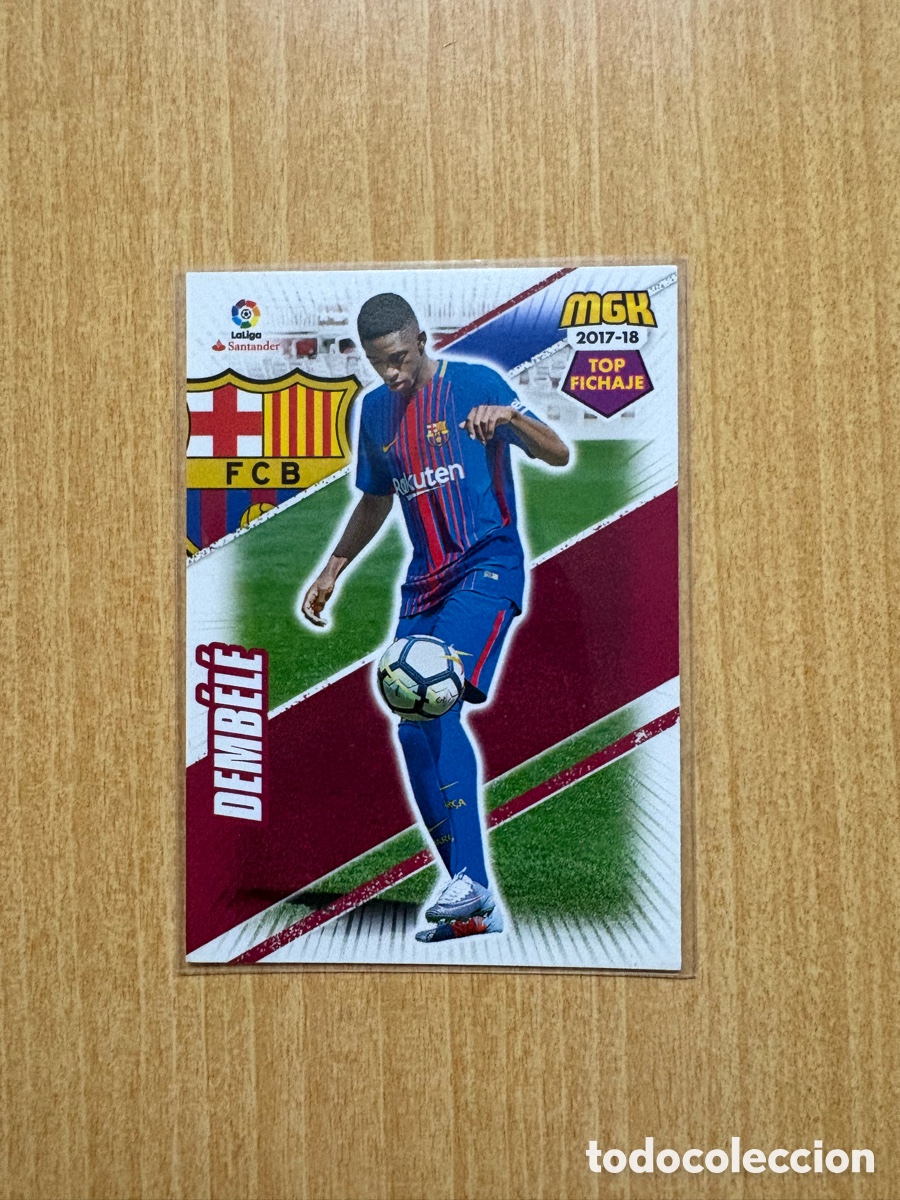 Figurine di Calcio: Carta de Ousmane Demb&eacute;l&eacute; (Top Fichaje n&uacute;mero 102) de la colecci&oacute;n Panini Megacracks 2017-18