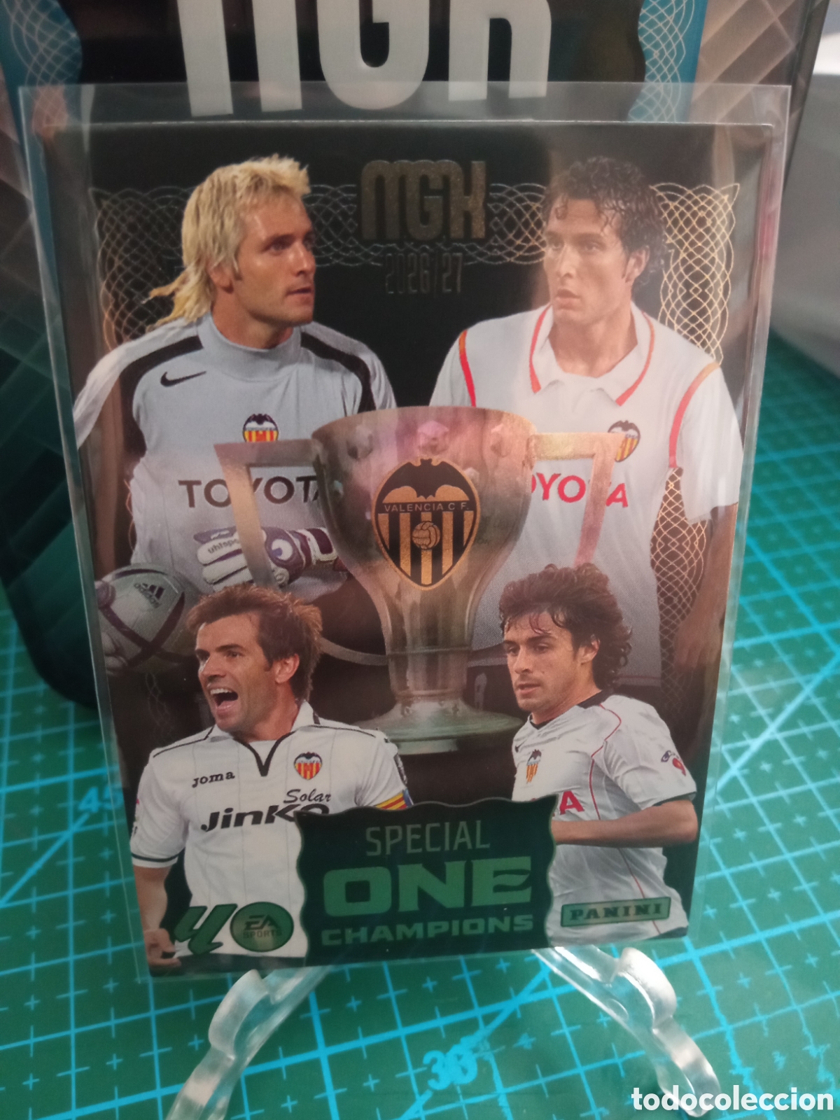 Figurine di Calcio: Valencia Special One Champions Panini Megacracks 26/27 Ca&ntilde;izares Baraja Aimar Albelda