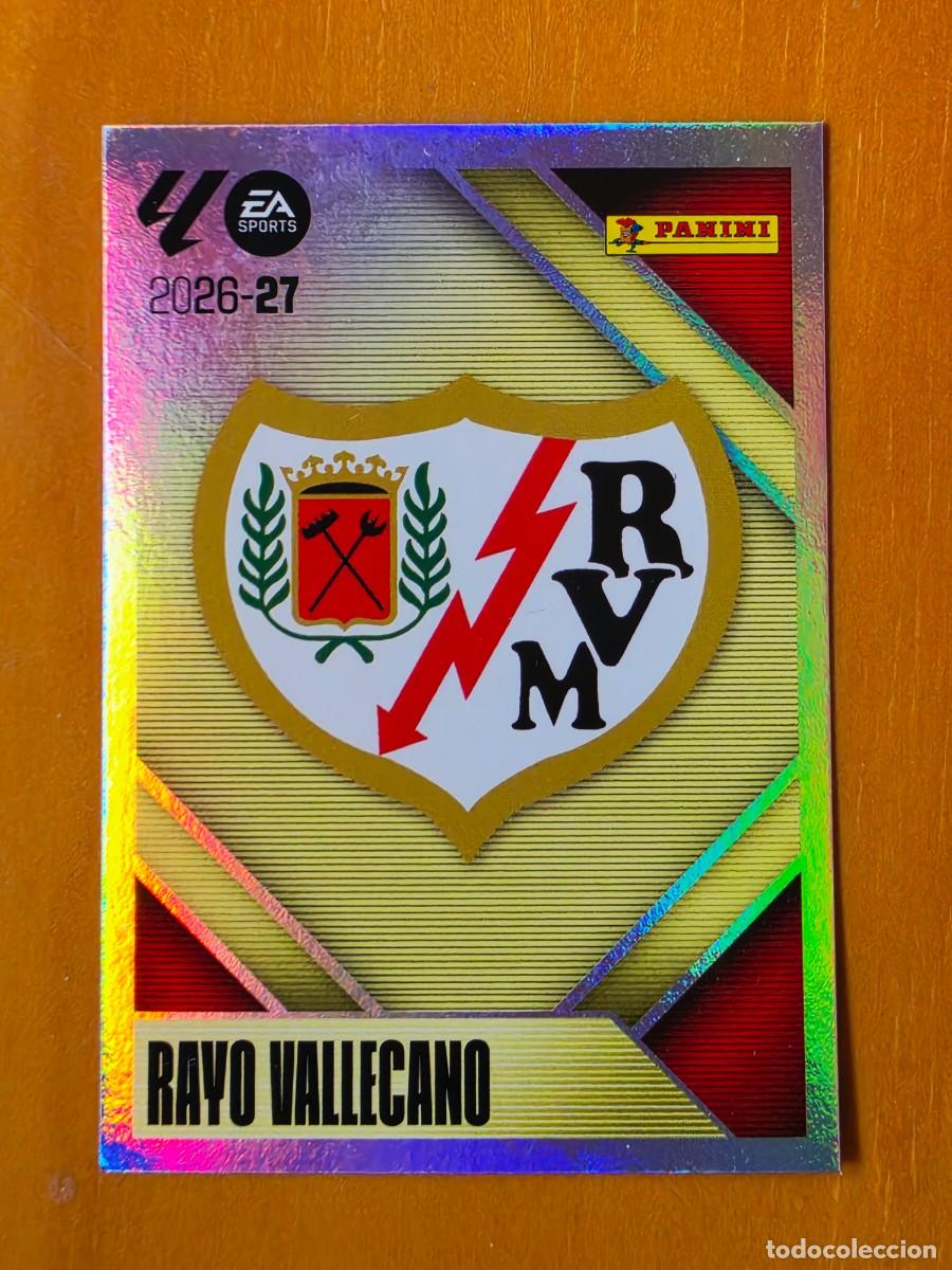 Cromos de f&uacute;tbol: 1 Escudo Rayo Vallecano, Panini Ediciones Liga Este 2026 2027 26 27 sin pegar