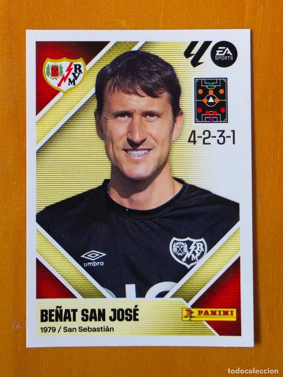 Cromos de f&uacute;tbol: 2 Entrenador Be&ntilde;at San Jos&eacute;, Rayo Vallecano, Panini Ediciones Liga Este 2026 2027 26 27 sin pegar