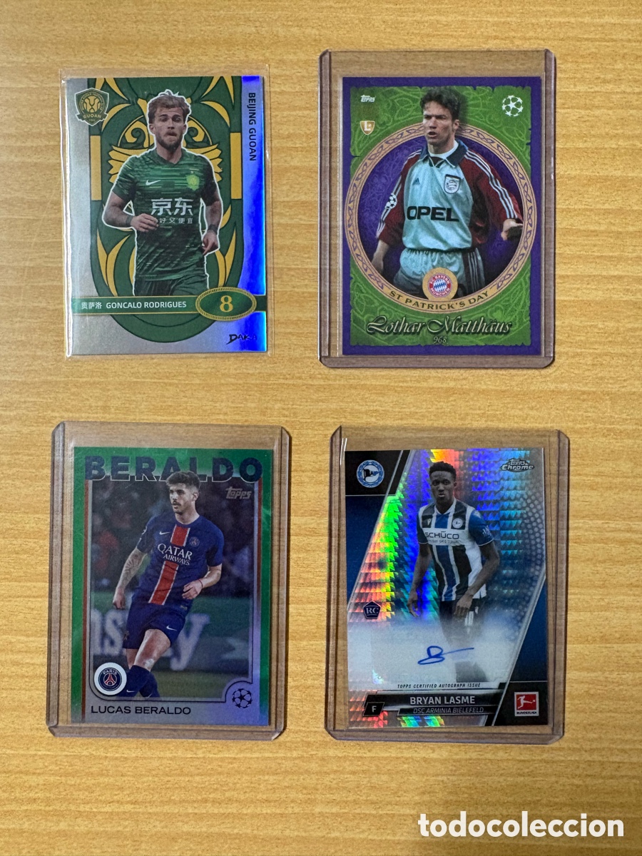 Cromos de f&uacute;tbol: Cartas todas numeradas y una numerada y firmada