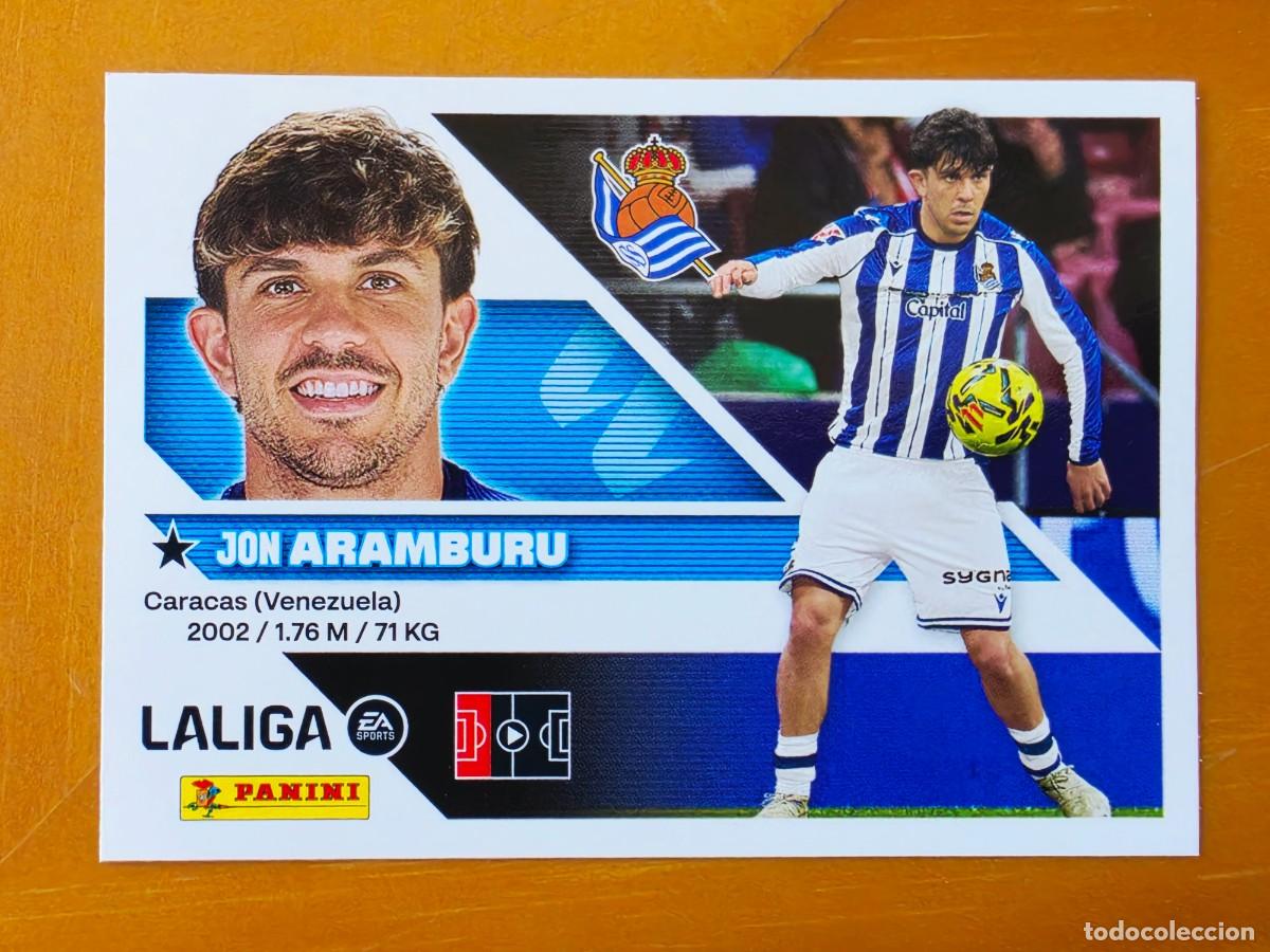 Football Stickers: 5 Jon Aramburu, Real Sociedad, Panini Ediciones Liga Este 2026 2027 26 27 sin pegar