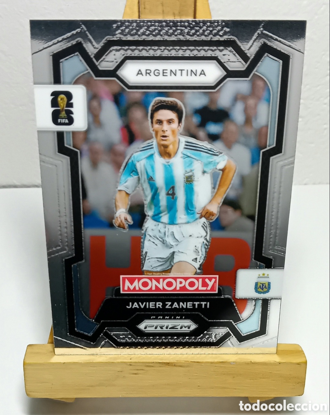 Football Stickers: JAVIER ZANETTI 2026 ARGENTINA MONOPOLY PRIZM PANINI.