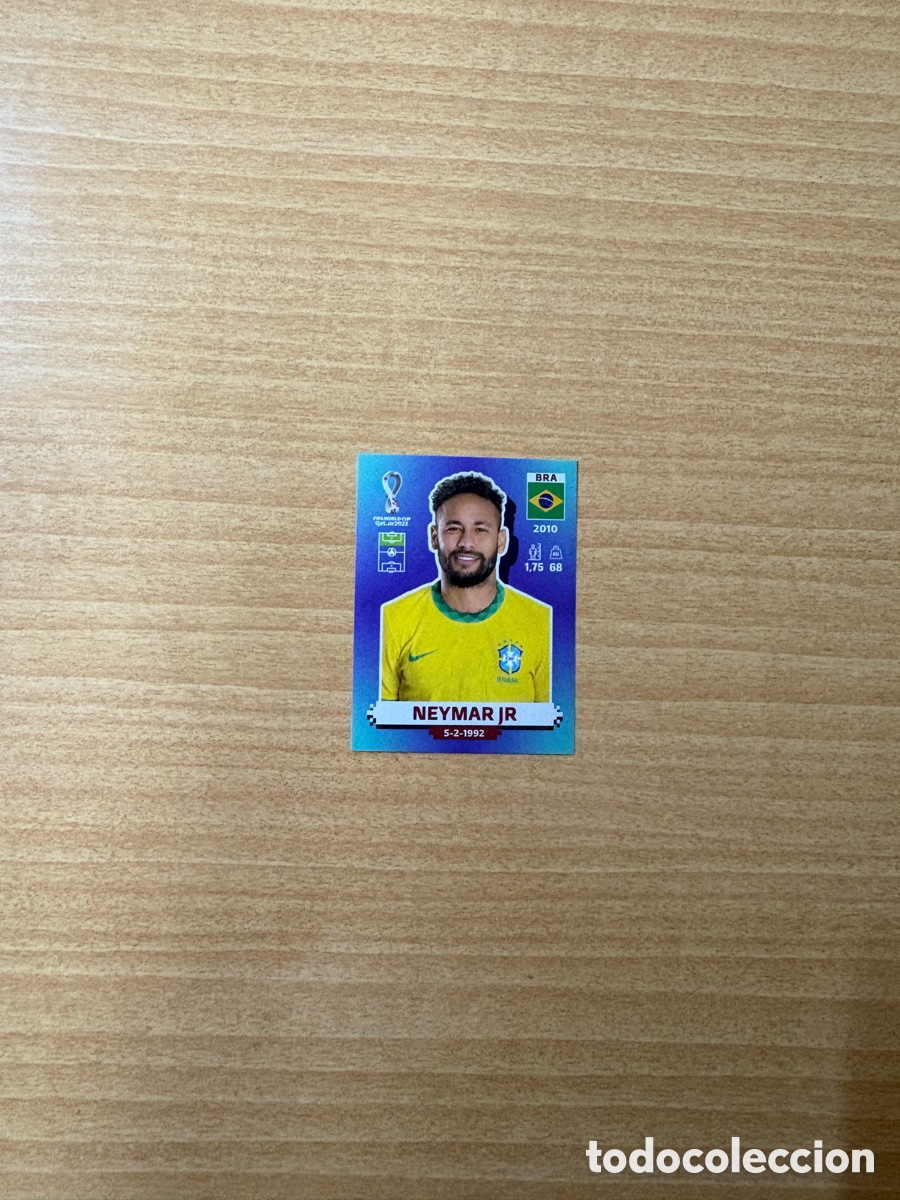 Cromos de f&uacute;tbol: Cromo Neymar mundial 2022