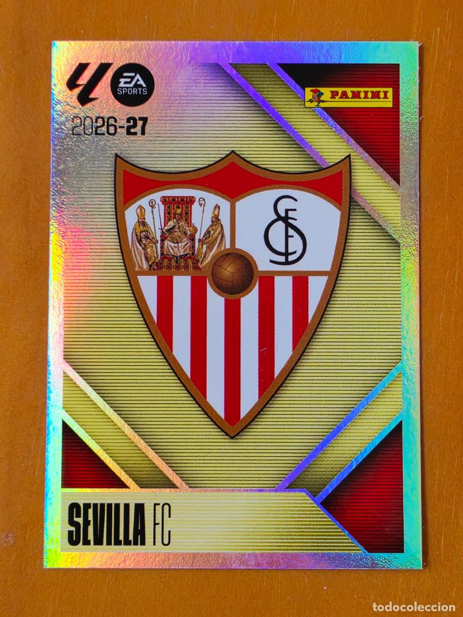 Cromos de f&uacute;tbol: 1 Escudo Sevilla FC, Panini Ediciones Liga Este 2026 2027 26 27 sin pegar