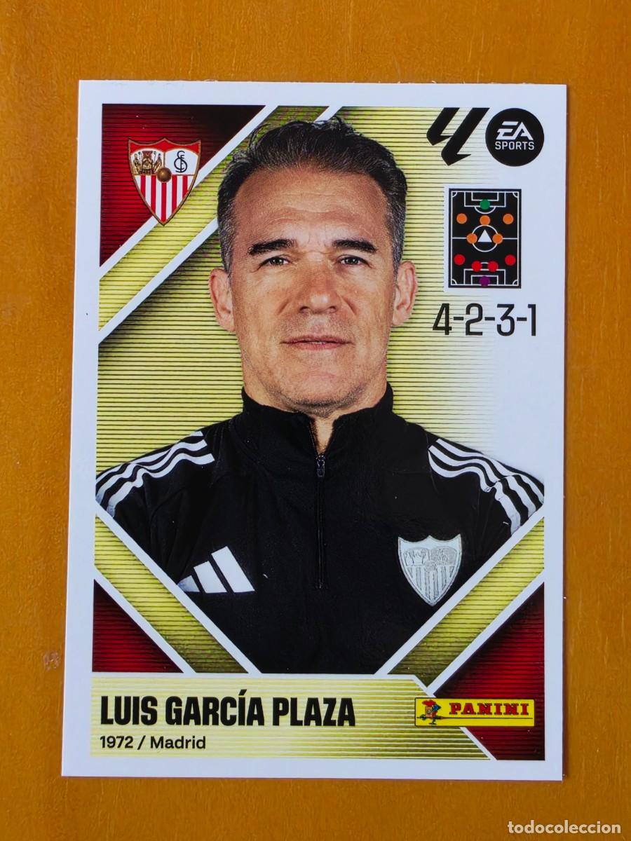 Cromos de f&uacute;tbol: 2 Entrenador Luis Garc&iacute;a Plaza, Sevilla FC, Panini Ediciones Liga Este 2026 2027 26 27 sin pegar