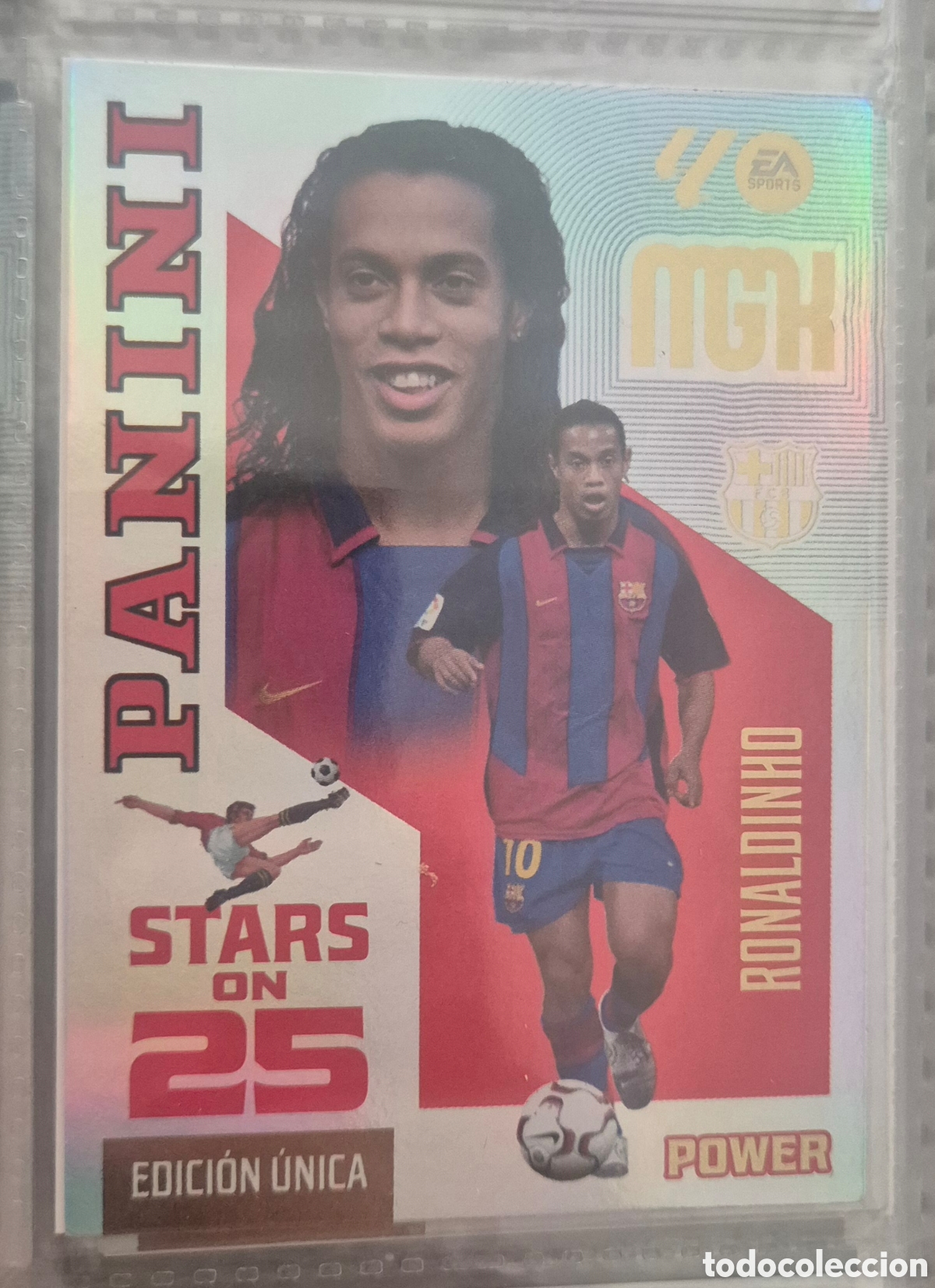 Cromos de f&uacute;tbol: Ronaldinho barcelona edicion unica stars on 25 megacracks 26 27