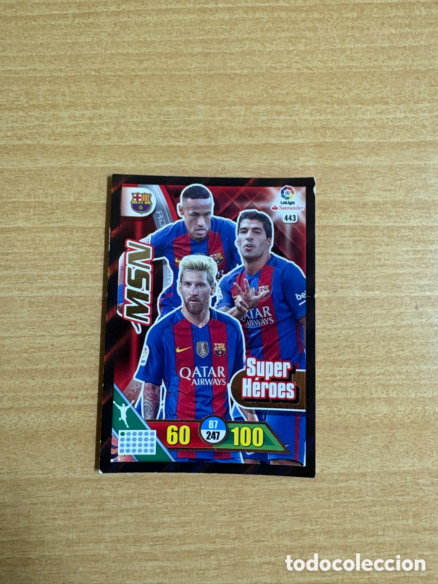 Fu&szlig;ball-Sticker: Carta Msn s&uacute;per h&eacute;roes Panini Adrenanly xl