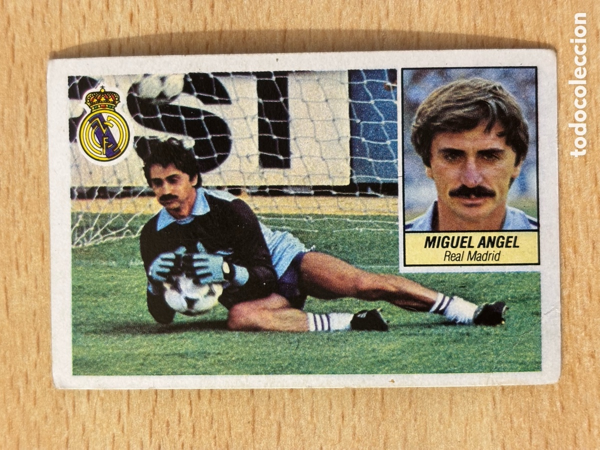 Cromos de f&uacute;tbol: Miguel Angel Real Madrid Ed Este 84-85 sin pegar muy buen estado